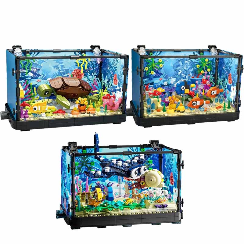 Fish Tank Building Block Set w - Marine Aquarium Cube ulasan dan harga