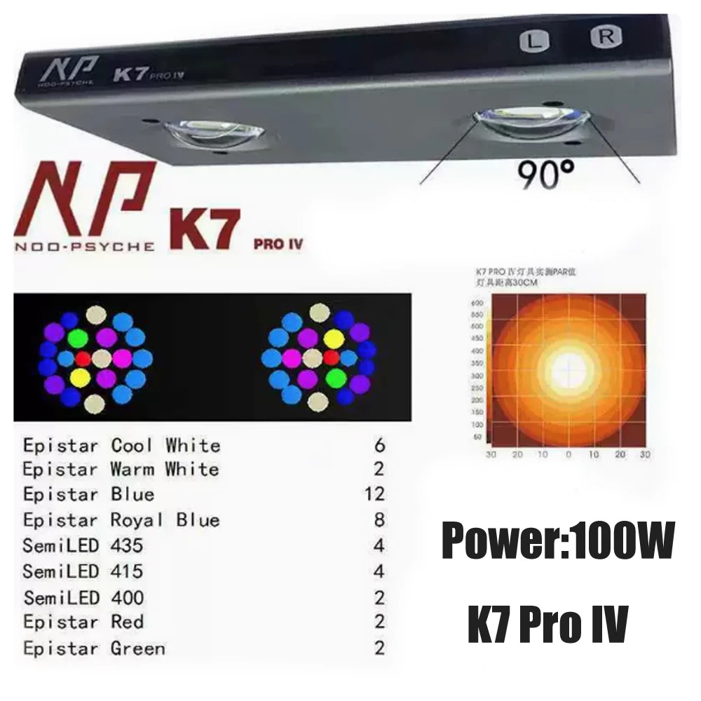 Noopsyche NP K7Pro IV 100W App - Reef Aquarium ulasan dan harga